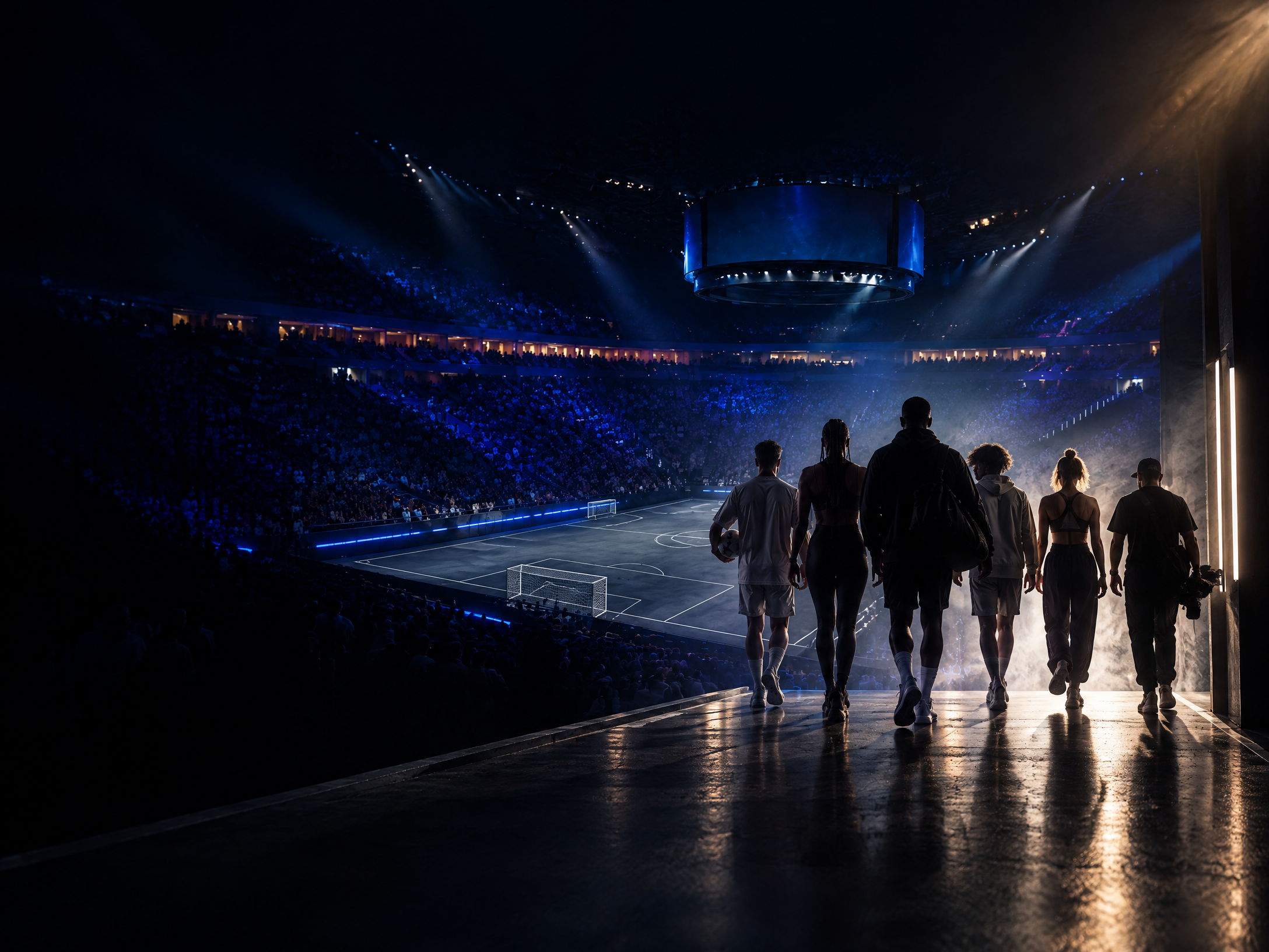 Talent arriving in an arena